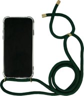 Telefoon hoesje met koord - Shockproof Backcover van PC/TPU - iPhone 12/12 Pro - Zwart met goud