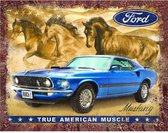 Metalen Wandbord Ford Mustang Muscle - 40,5 x 31,5 cm