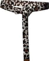 Dames riem Zilver/Bruin Panter camouflage
