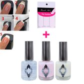 GUAPÀ® French Manicure Set met nagelstickers | Tip Guides | Nagel Sjablonen | Smile Line Nagels | 4 Delige French Manicure Nagel Set | Roze
