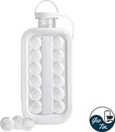 GeoTin Ice Ball Maker - Ijsblokjes -  Ijsblokjesvorm - Silicone - Cocktail - 18 Ronde Ijsblokjes - Wit