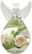 Beschermengel van kristalglas Exclusief bloemen engel  sweet 10 cm hoog