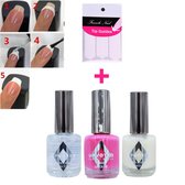 GUAPÀ® French Manicure Set met nagelstickers | Tip Guides | Nagel Sjablonen | Smile Line Nagels | 4 Delige French Manicure Nagel Set | Fuchsia