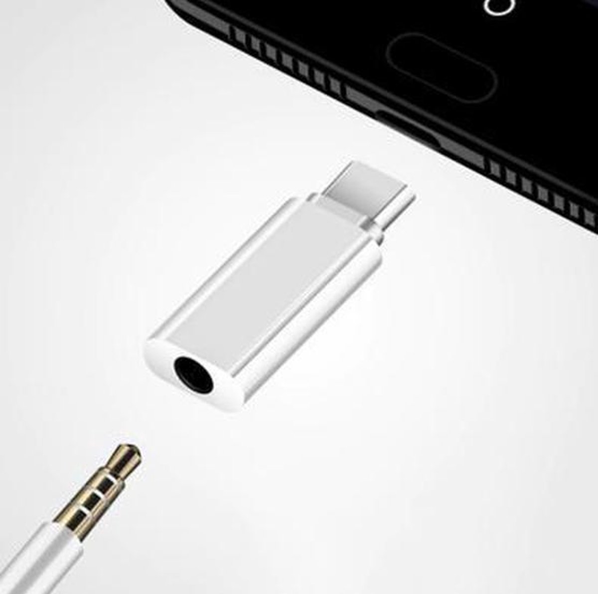 USB type-C naar 3,5mm jack adapter (wit)