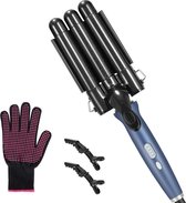 Golvenkrultang voor Haar - Inclusief handschoen - 4 Standen - 140-200℃ - Wafeltang