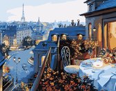 Eagle® Schilderen op Nummer Volwassenen - Prachtig Uitzicht in Parijs - Gespannen op Frame - 50x40cm