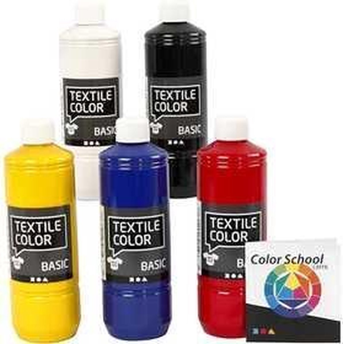Textielverf - Primair Kleuren - Creativ Company - 5x500 ml