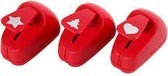 Ponsen, rood, ster, hart, kerstboom, afm 16 mm, 1 set