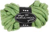 Garen - XL garen - 90% acryl, 10% wol - Groen - L: 15 m - Afm. mega - 300 gr