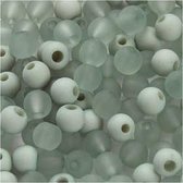 Plastic Kralen, lichtgroen, d: 6 mm, gatgrootte 2 mm, 40 gr/ 1 doos