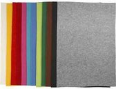 Hobbyvilt, diverse kleuren, 42x60 cm, dikte 3 mm, 12 div vellen/ 1 doos