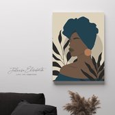 Aniyah - Feministisch Minimalistisch Canvas Schilderij - Print - 60x40 - Black woman