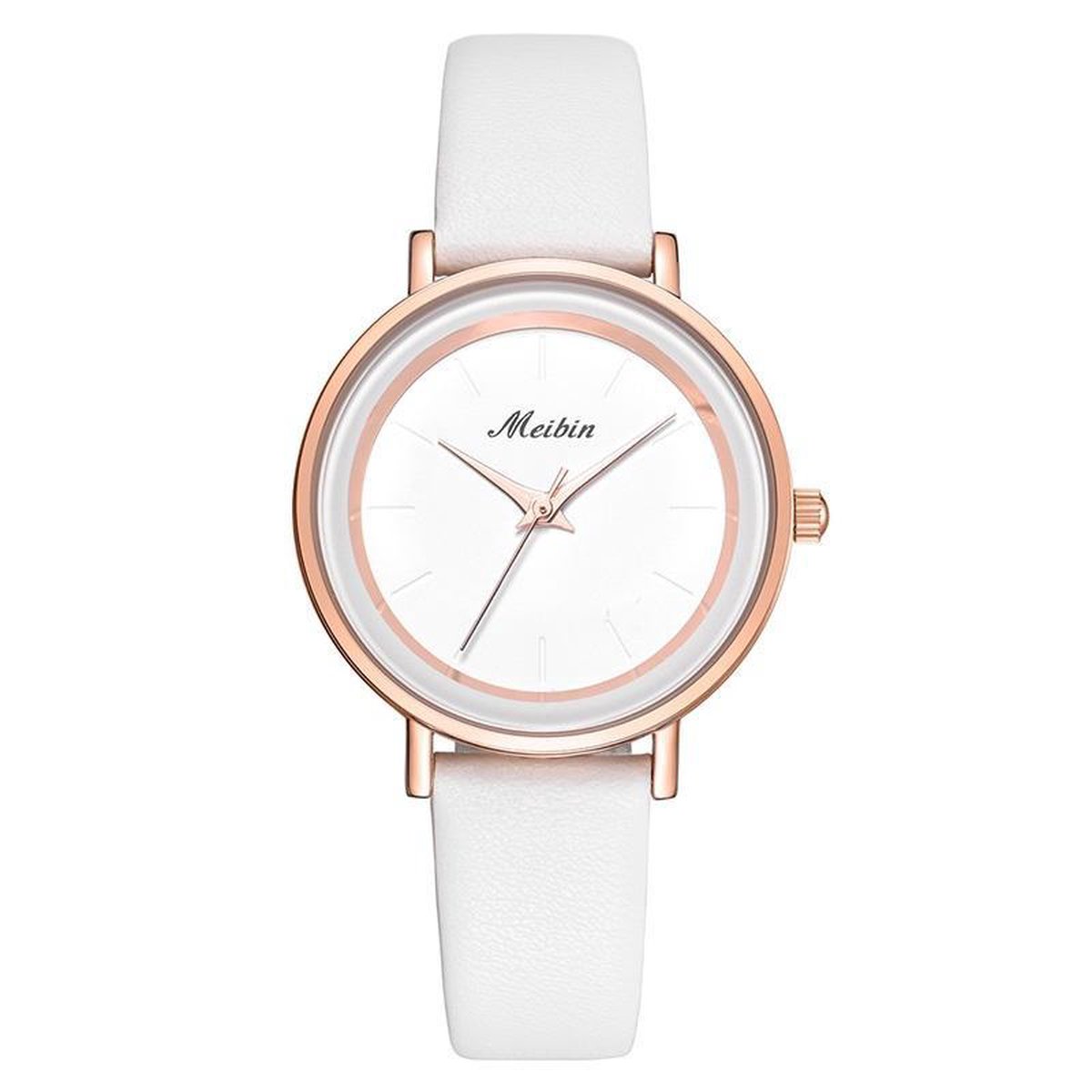 Longbo - Meibin - Dames Horloge - Wit/Rosé/Wit - Ø 32mm