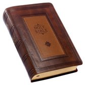 KJV Holy Bible, Giant Print Standard Size Faux Leather Red Letter Edition - Thumb Index & Ribbon Marker, King James Version, Saddle Tan/Butterscotch