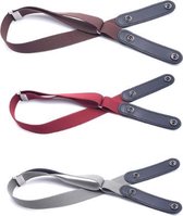 MrBuckleFree™ - 3-PACK - Gespvrije Elastische Riem Bruin, Rood & Grijs - 3 Stuks met korting - verschillende kleuren.