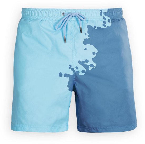 SEA'SONS - Zwembroek Heren - Kleurveranderend - Sneldrogend - Blauw - Maat L (SEASONS - Kleur veranderend)