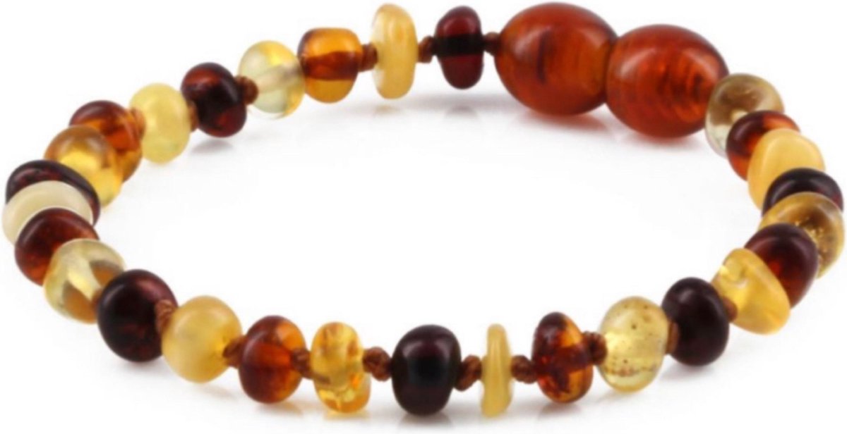 Life Fashion - Barnsteen Baby Armband - 12CM - Multi Color - Amber- Pijnstillend Life Fashion - Barnsteen Baby Armband - 12CM - Multi Color - Amber- Pijnstillend