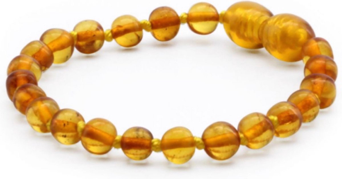 Goedkoopste Life Fashion - Barnsteen Baby Armband - 13 CM - Honey - Pijnstillend - Babygeschenkset - Kraamcadeau