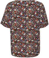 SOAKED IN LUXURY SLJuna Top SS - Multi Flower Red Red