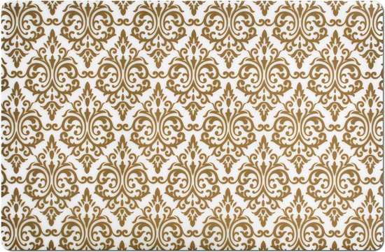 Worden Zachte voeten Speciaal Set van 8x stuks rechthoekige placemats met gouden barok print 43,5 x 28,5  cm -... | bol.com