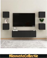 Tv meubilair - Spaanplaat - Zwart - Kast - Designer - Zwevend Meubel - TV - Woonkamer - Slaapkamer - Nieuwste Collectie