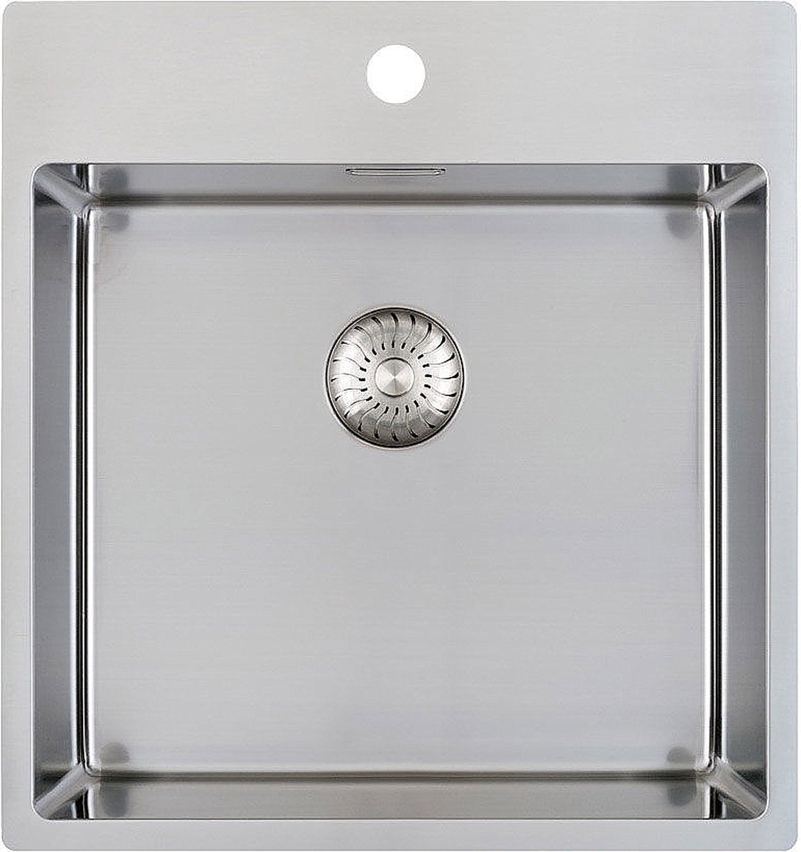 Caressi PP spoelbak met kraangat B49xL40xD18.5cm naadloze plug RVS CAPP45KR10
