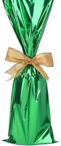 5 Wijnfleszakken - Metallic groen - Wijntasje - Cadeauverpakking fles - Wijnzak - Luxe cadeauzak - Wijnfles zakjes - 5 stuks