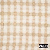 Sjaal beige -100% natuurlijke zijde - handgeweven checks