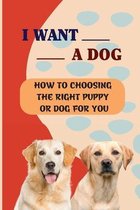 I Want A Dog: How To Choosing The Right Puppy Or Dog For You