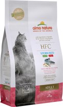 Almo Nature - Kat HFC Adult Sterilized brokken voor gecastreerde / gesteriliseerde katten - rund, kip, kabeljauw of zalm - 1,2kg, 300gr - Zalm, Gewicht: 1,2kg