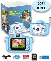 E'loir® Digitale Kindercamera inclusief Micro SD Kaart 16GB en Adapter - Compact Fototoestel voor Kinderen - 1080p HD - Vlog Camera  - Blauw