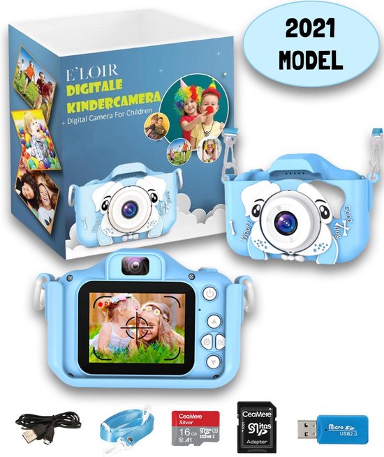 Helder op majoor zoet E'loir® Digitale Kindercamera inclusief Micro SD Kaart 16GB en Adapter -  Compact... | bol.com