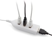 USB hub - splitter - switch - 4 poorten - met kabel - verlengkabel - computer accessoires - wit
