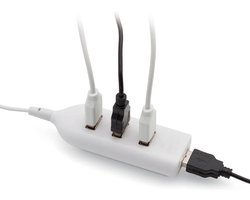 USB hub - splitter - switch - 4 poorten - met kabel - verlengkabel - computer accessoires - wit