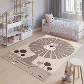 Tapiso Fiesta Vloerkleed Kinderkamer Creme Leeuw Duurzaam Interieur Duurzaam Hoogwaardig Tapijt Maat - 80x150