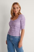 NA-KD Gathered Jersey  Dames Top - Maat XS