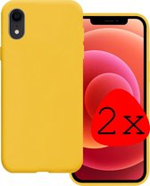 Hoes voor iPhone XR Hoesje Geel Siliconen Case Back Cover Siliconen - Hoes voor iPhone XR Hoesje Siliconen Hoes - Geel - 2 Stuks