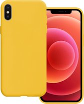 Hoes voor iPhone Xs Hoesje Geel Siliconen - Hoes voor iPhone Xs Case Back Cover Geel Silicone - Hoes voor iPhone Xs Hoesje Siliconen Hoes Geel