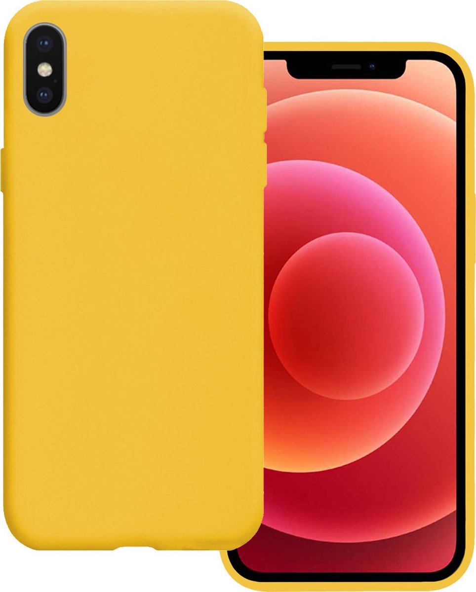Hoesje Geschikt voor Apple iPhone Xs - Sterk & Shockproof - Hoes Cover - Siliconen Case - Geel