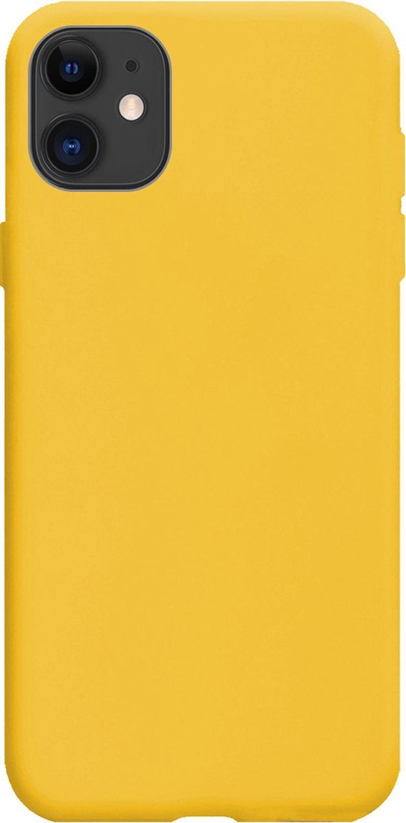 Hoes - Geschikt voor Apple iPhone 12 - Sterk & Shockproof - Hoesje Cover - Siliconen Case - Geel