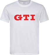 Wit T shirt met Rood volkswagen "GTI logo" maat XL