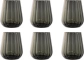 Livellara RINASCIMENTO Set van 6 GLAZEN| Waterglazen 400 ML | Stijlvol Design | Hoge Kwaliteit Glas | Kleur: Grijs