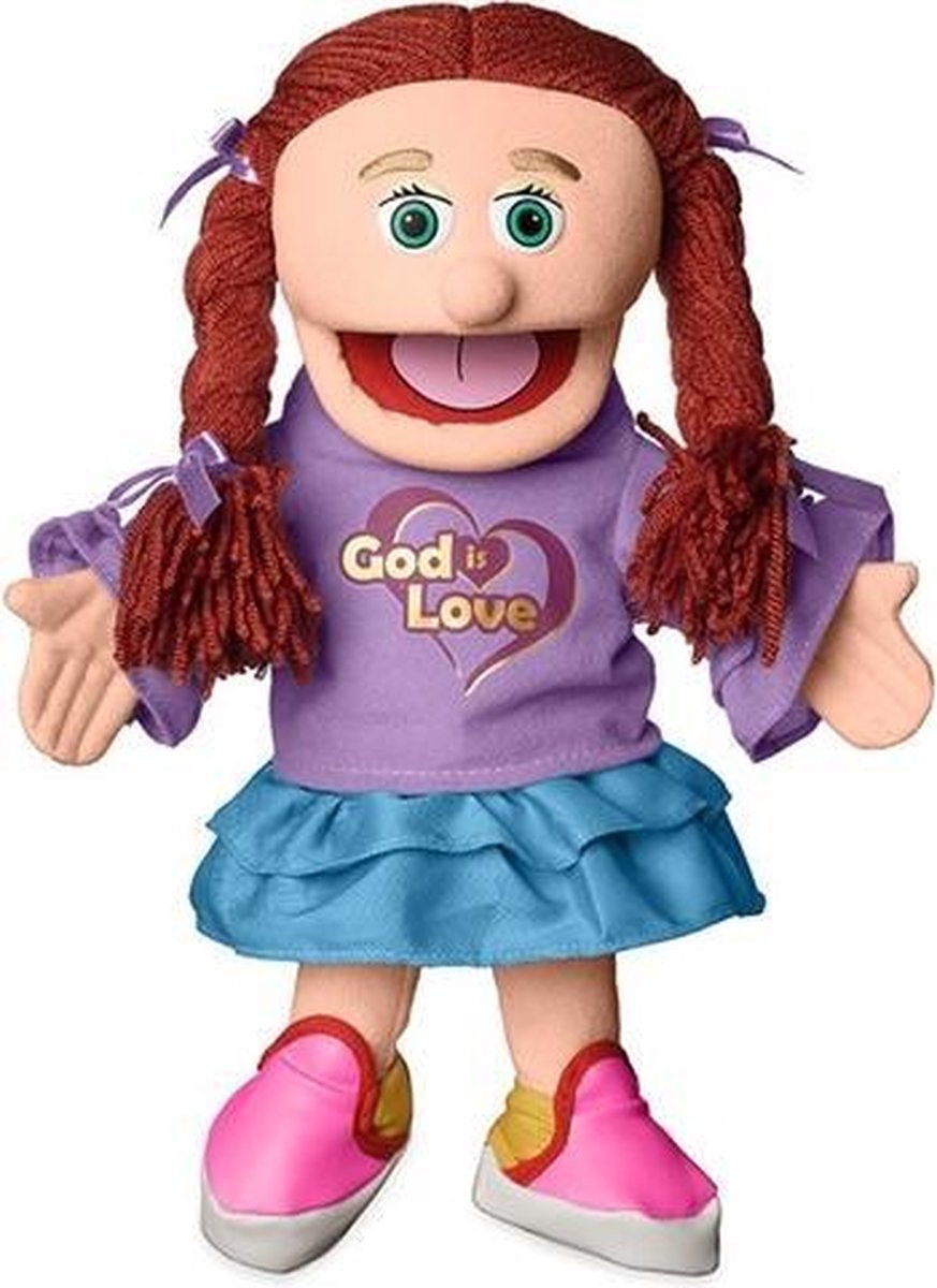 Sillypuppets - Christelijke handpop Amy 36 cm - Handpoppen - christelijke cadeaus - Doop - Communie