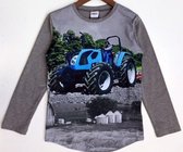 S&C Trekker / tractor shirt - lange mouw - New Holland - grijs AQ27 - maat 146/152