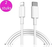 MOENS® 2x lightning kabel naar USB-C - 1 Meter USB-C met lightning – Geschikt voor Apple producten - Met gratis kabelbeschermer