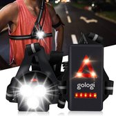 Gologi - led hardloop verlichting van hoge kwaliteit - USB Oplaadbaar voor en Achterkant - Hardloop lampjes - Hardloop lichtjes - Hardloop vest - Hardloopverlichting - Hardloop Borstlamp