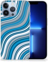 TPU Case Apple iPhone 13 Pro Telefoonhoesje Golven Blauw