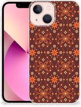Smartphone hoesje geschikt voor iPhone 13 mini Leuk Case Batik Brown
