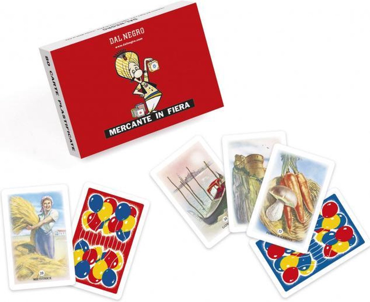 kaartspel Mercante in Fiera 6,6 cm karton rood 40 stuks