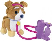 trekfiguur Puppy junior 25 x 13 cm pluche bruin/paars